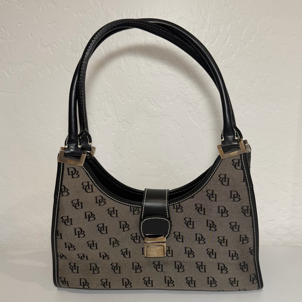Vintage Dooney & Bourke Signature Crescent Hobo Bag